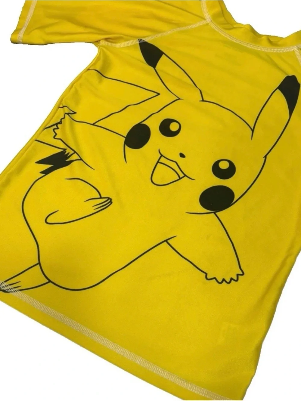 Pokémon Pikachu Boys Swim Set Size M Shirt & Swim Trunks Black Yellow Cartoon